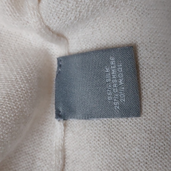 NEW Neiman Marcus Cashmere Sweater Oversized V-Neck White Cream L-XL - Picture 15 of 16
